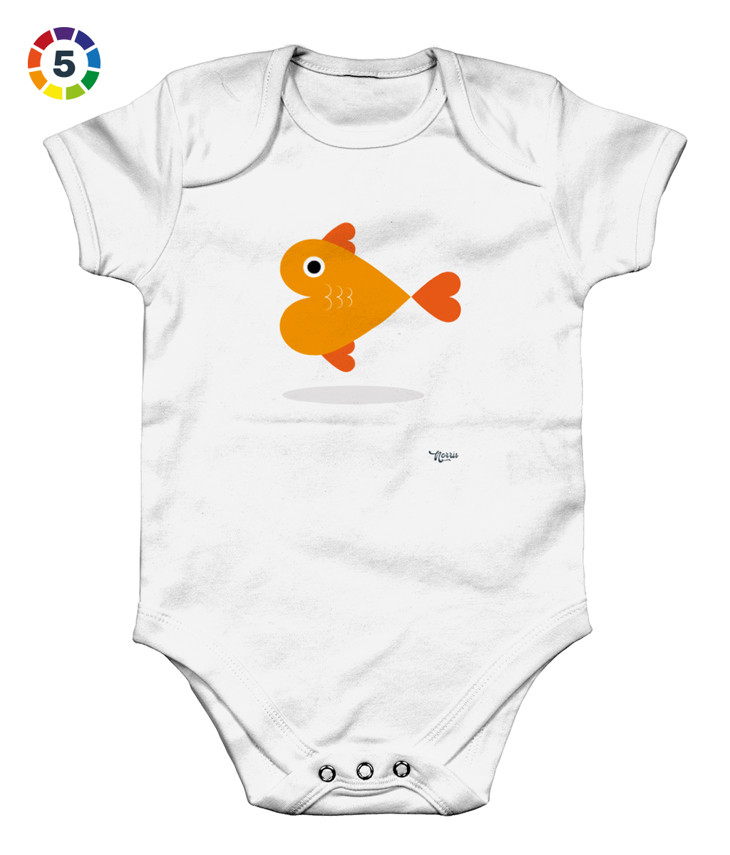 Goldfish Baby Grow White